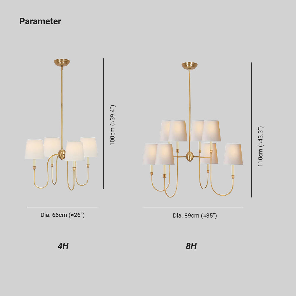 Jitanus Chandelier Luxury Brass Fabric