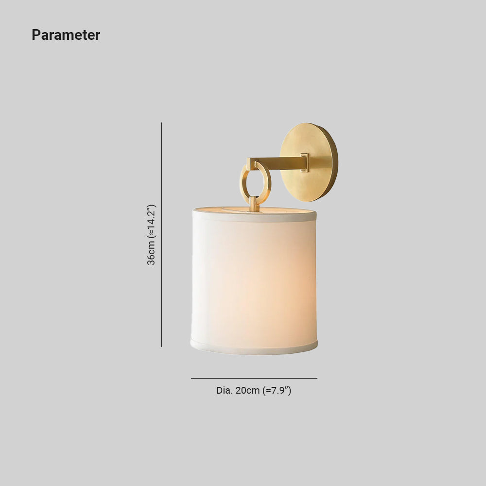Sipovon Wall Lamp Farmhouse Fabric Cylindrical