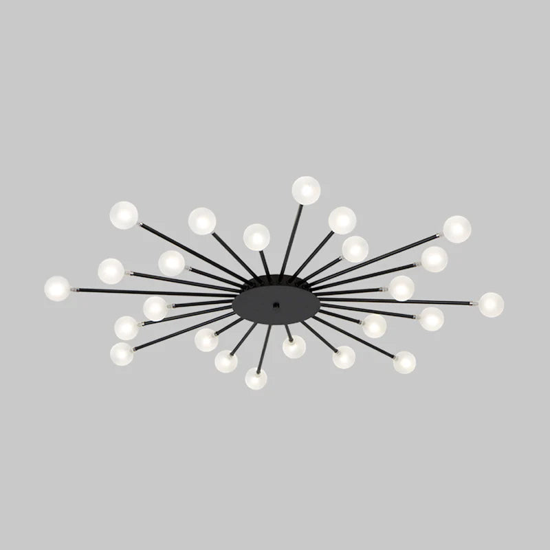 Mokiten Nordic LED Flush Mount Ceiling Light Gold/Black Metal Living Room