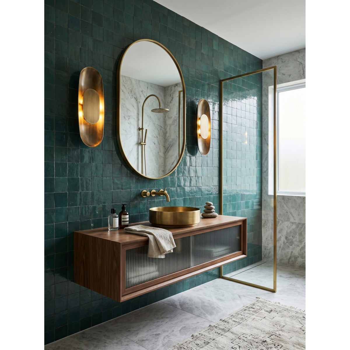Casoraya Curved Brass Wall Sconce