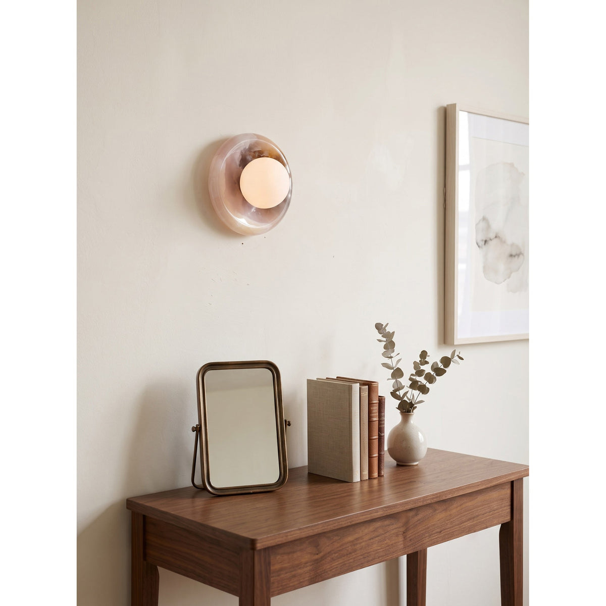 Luminenne Pink Onyx Wall Sconce