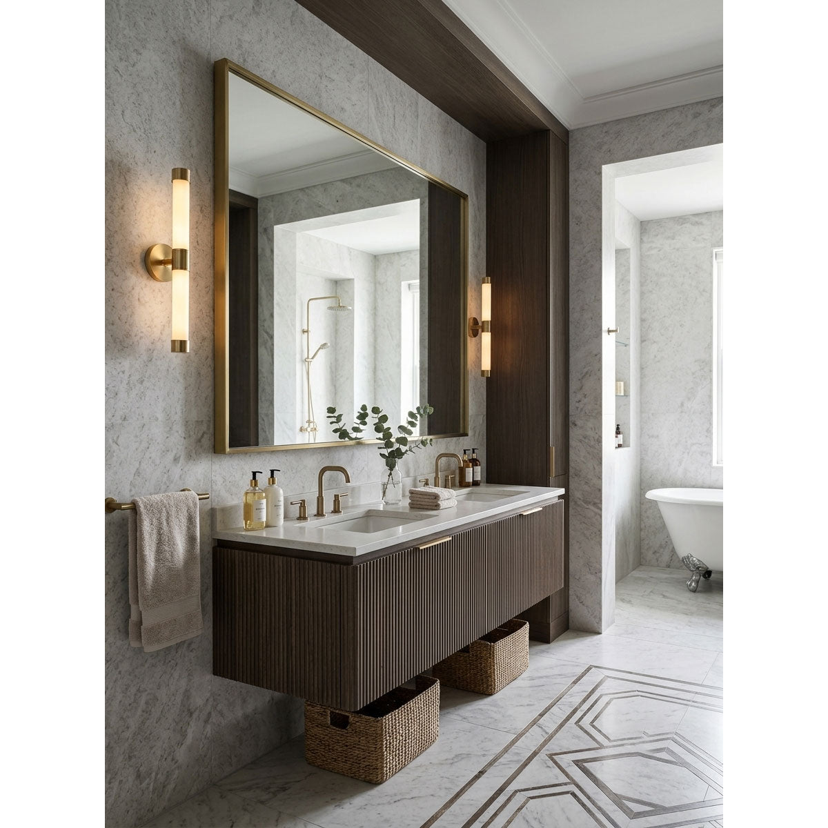 Casinelle Tube Brass Wall Sconce