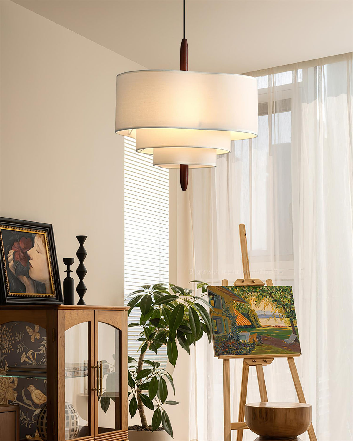 Greta Green Fabric Pendant Lamp