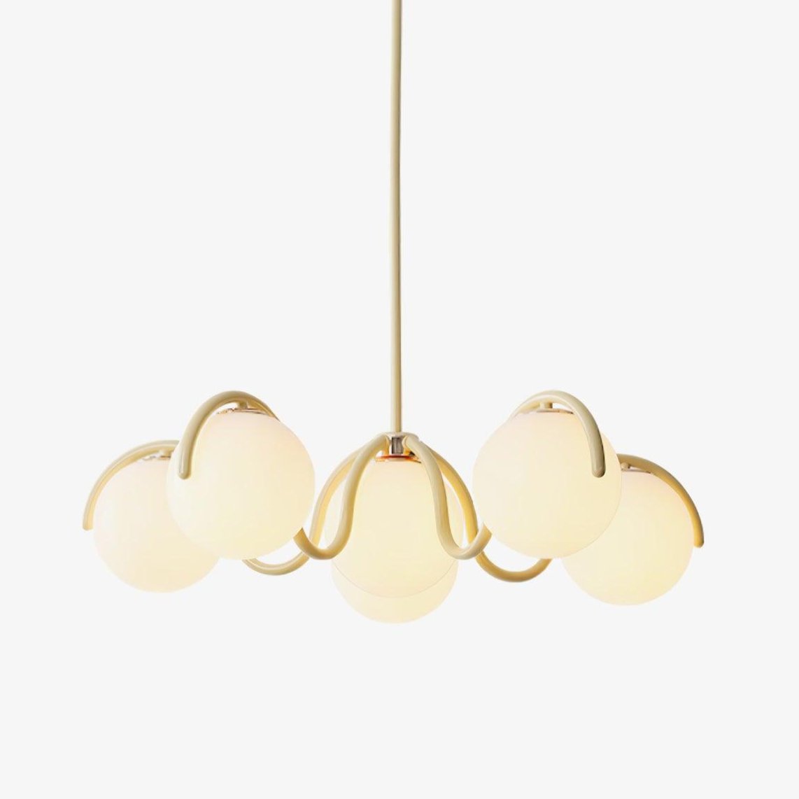 Zapiler Curve Linear Chandelier Red&Silver