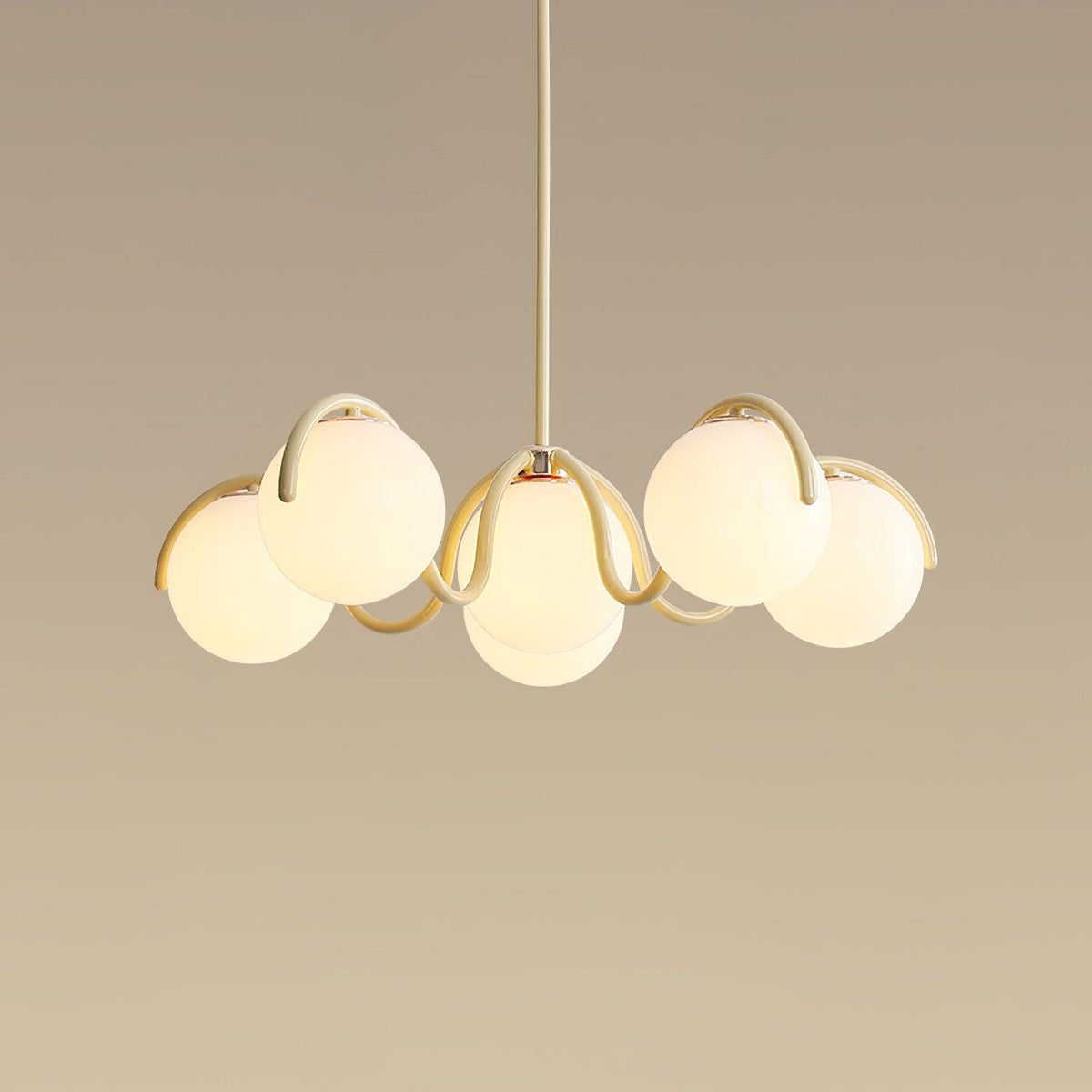 Zapiler Curve Linear Chandelier Red&Silver