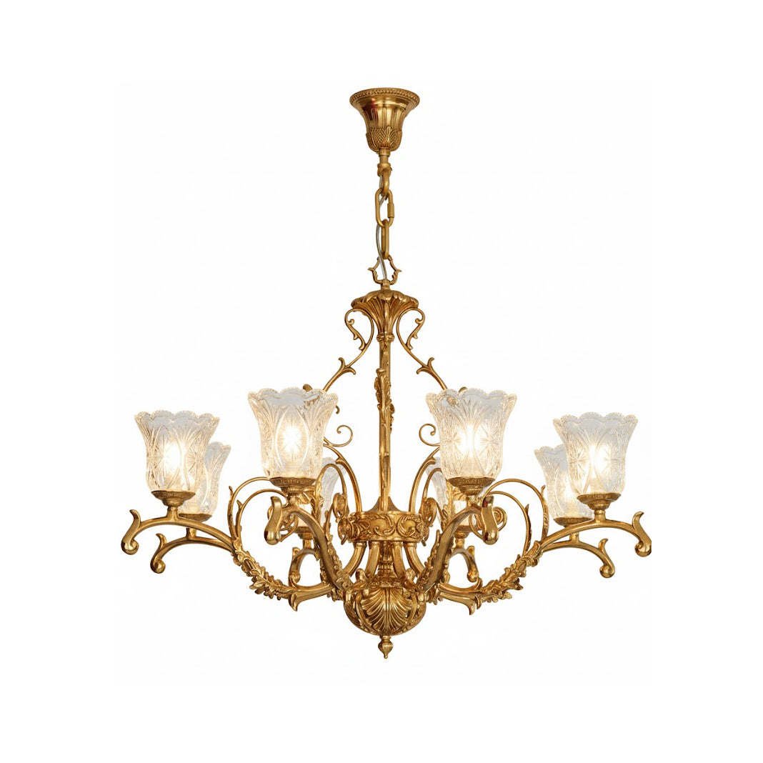 Regency Acanthus Brass Chandelier