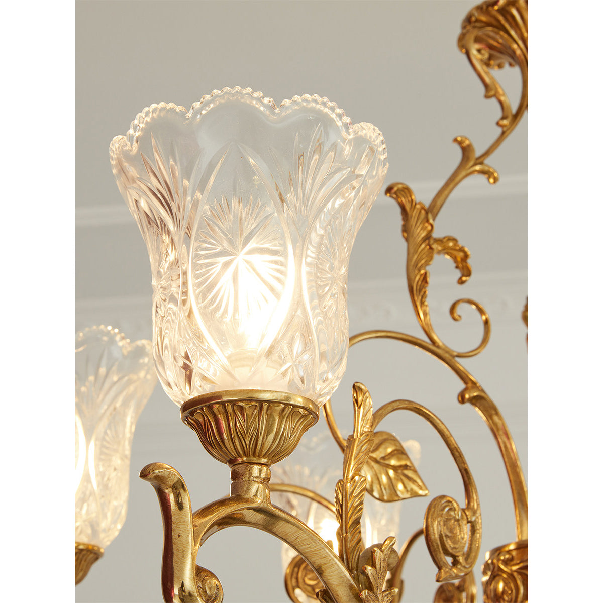 Regency Acanthus Brass Chandelier