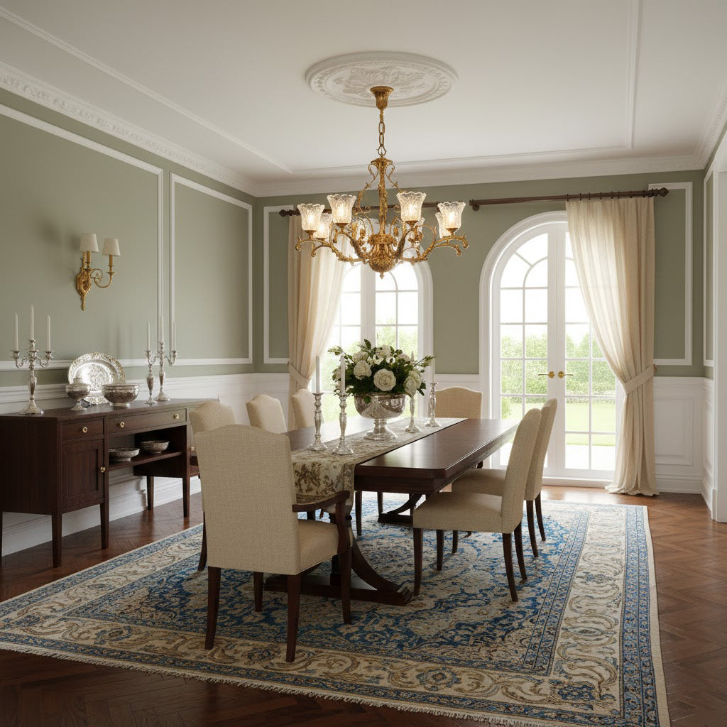Regency Acanthus Brass Chandelier