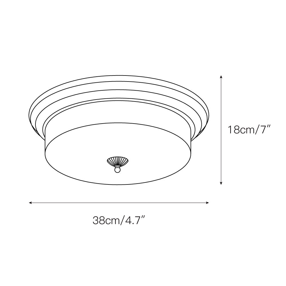 Ulcarir Retro Glass Flush Ceiling Lamp