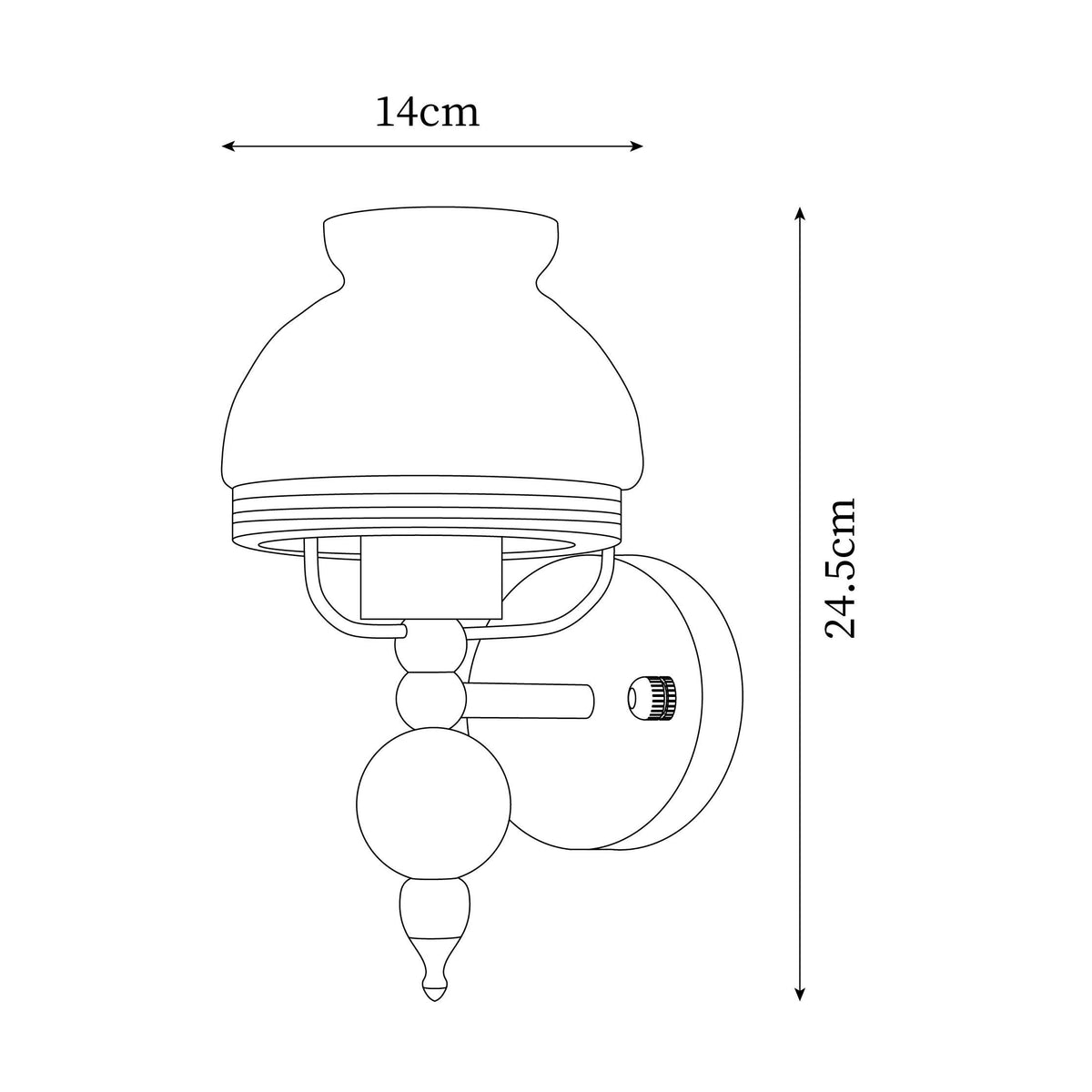 Evia Wall Lamp Glass and Light for Bedroom or Hallway Retro