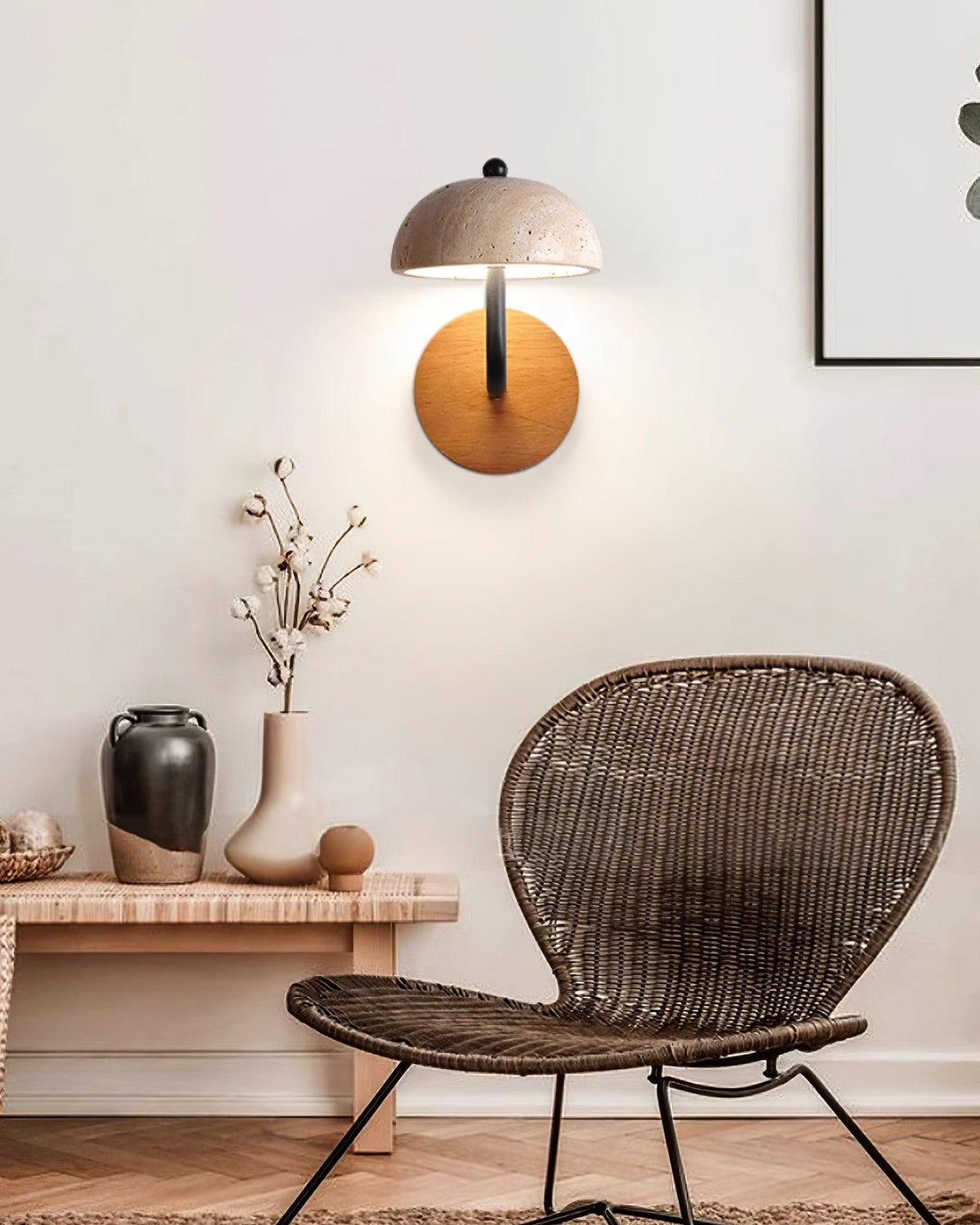Solaro  Wall Light  Travertine  Half-dome   Shade