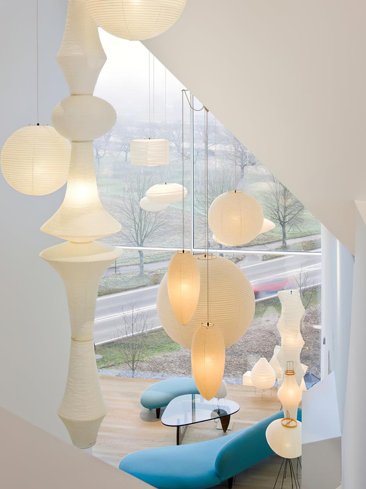 Lunirena Pendant Light Washi Paper E for Living Room
