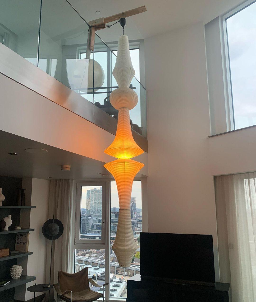 Lunirena Pendant Light Washi Paper E for Living Room