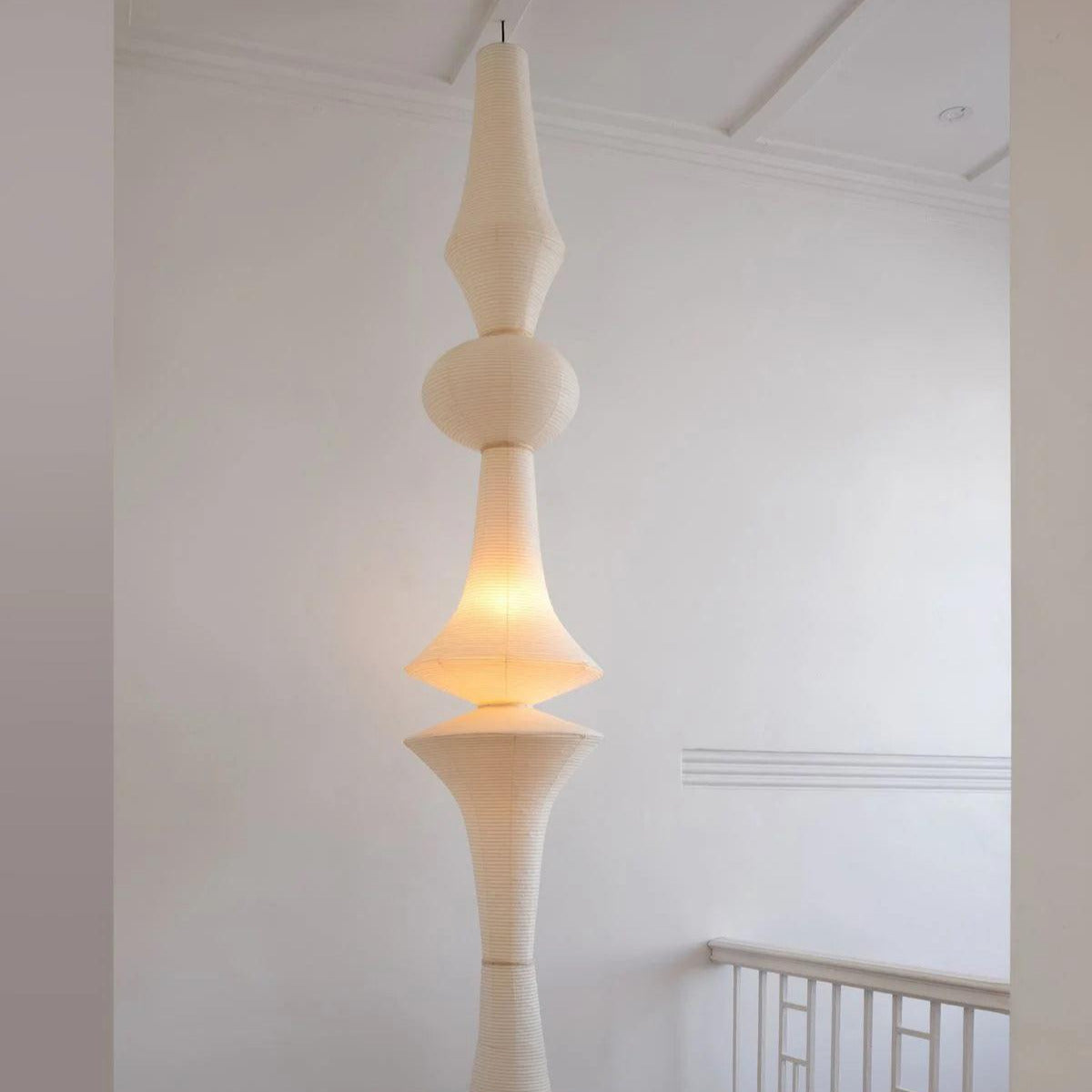 Cesekal Sculptural Paper Vertical Pendant Light
