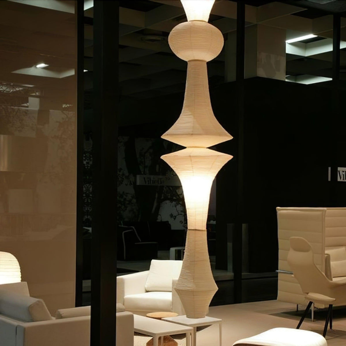 Cesekal Sculptural Paper Vertical Pendant Light