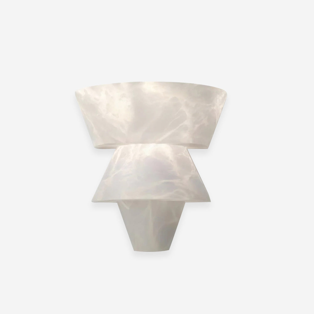 Alvian Wall Lamp Elegant White Alabaster Tiered