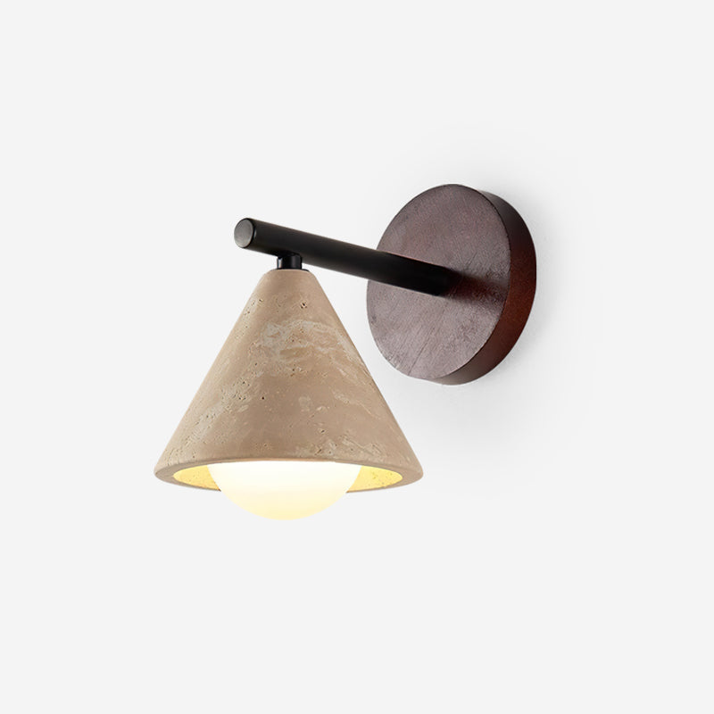 Varen Wall Lamp  triangular cone-shaped travertine