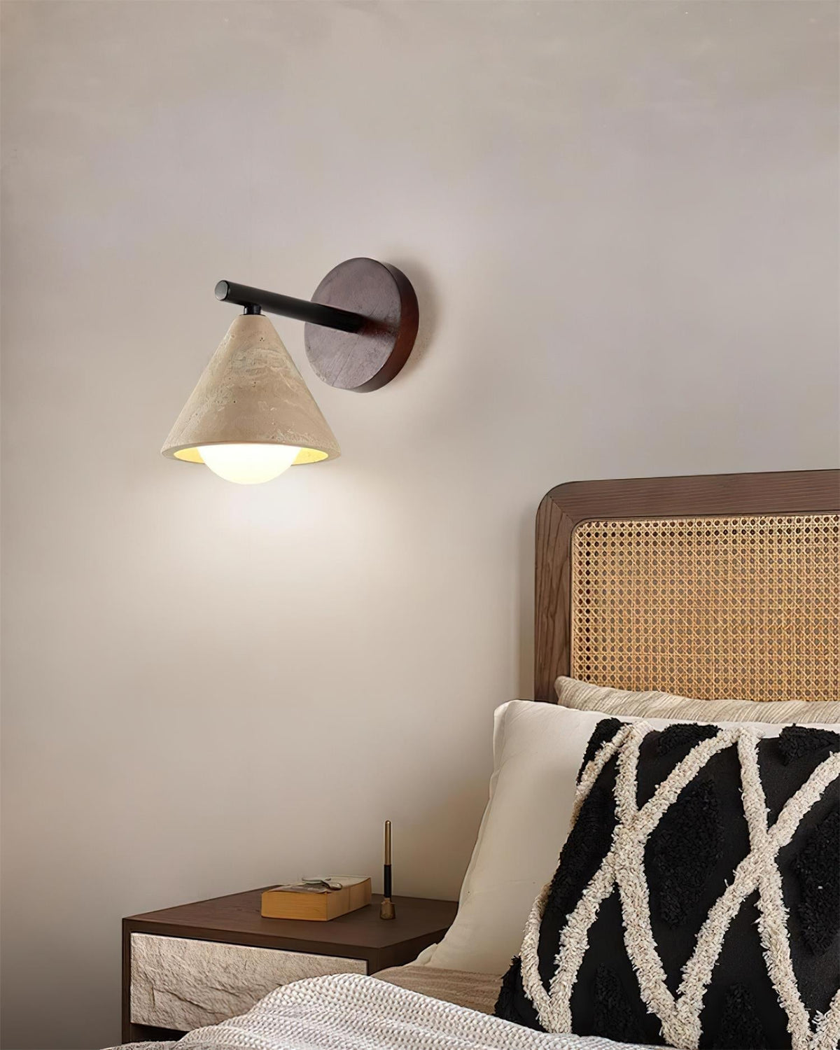 Varen Wall Lamp  triangular cone-shaped travertine