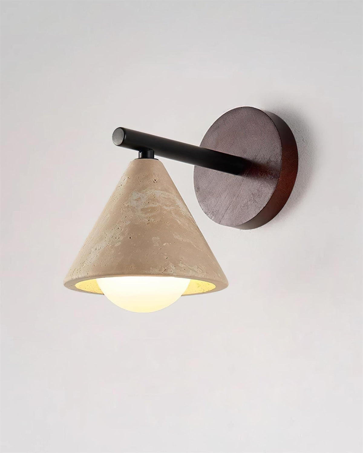 Varen Wall Lamp  triangular cone-shaped travertine