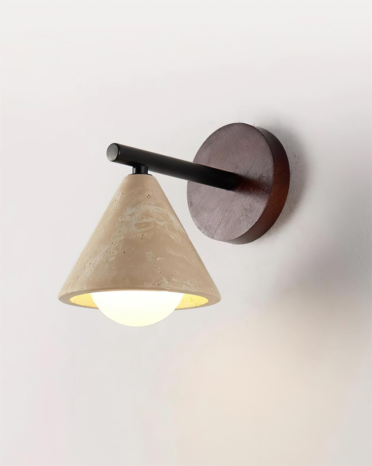 Varen Wall Lamp  triangular cone-shaped travertine