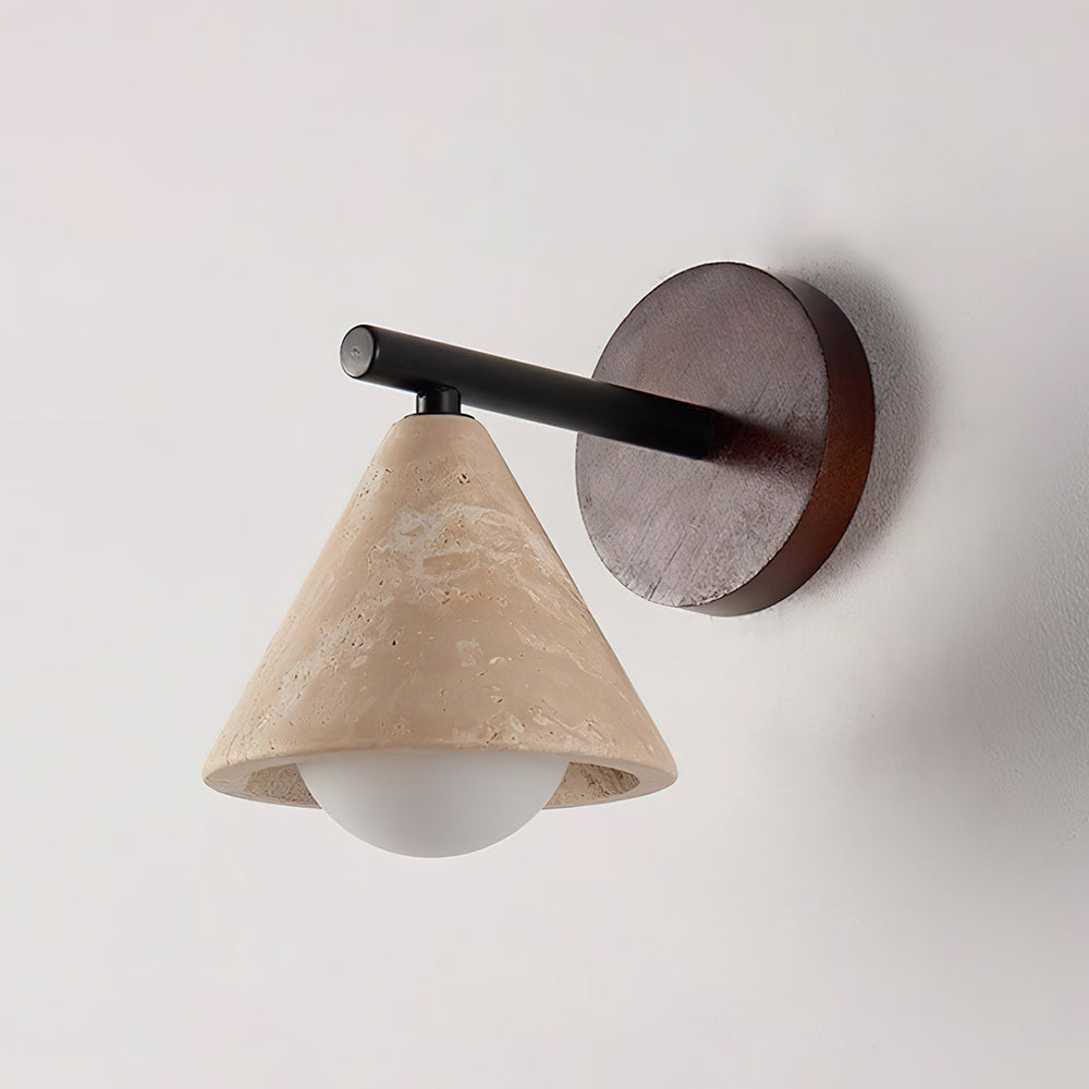 Varen Wall Lamp  triangular cone-shaped travertine