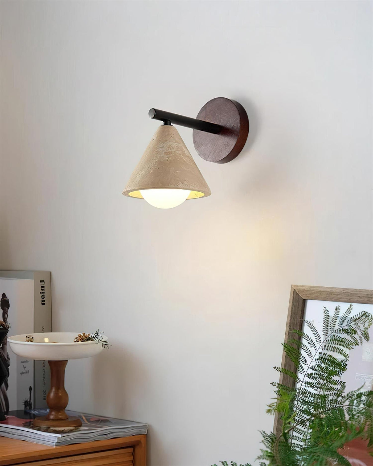 Varen Wall Lamp  triangular cone-shaped travertine