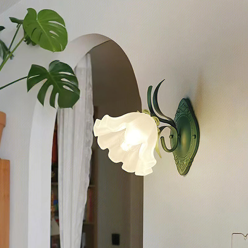 Tinalimo Flower Metal Glass Indoor Wall Lamp Bedroom Living Room