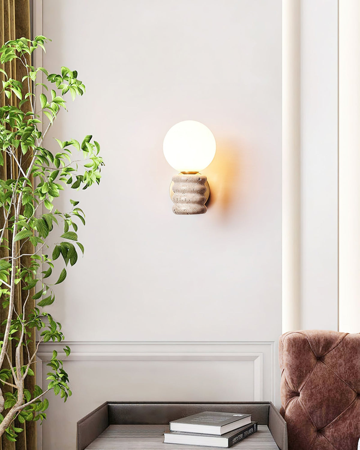 Zevelara Stacked Travertine Wall Light