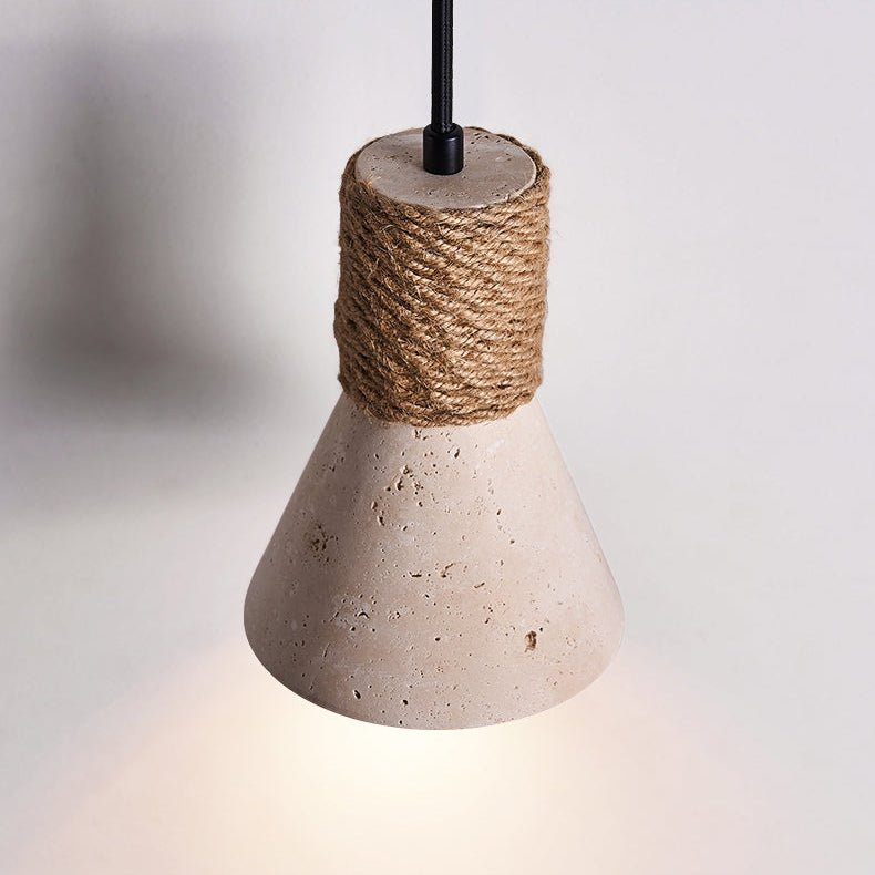 Rope Stone Cone Sconce