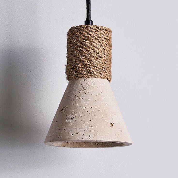 Rope Stone Cone Sconce
