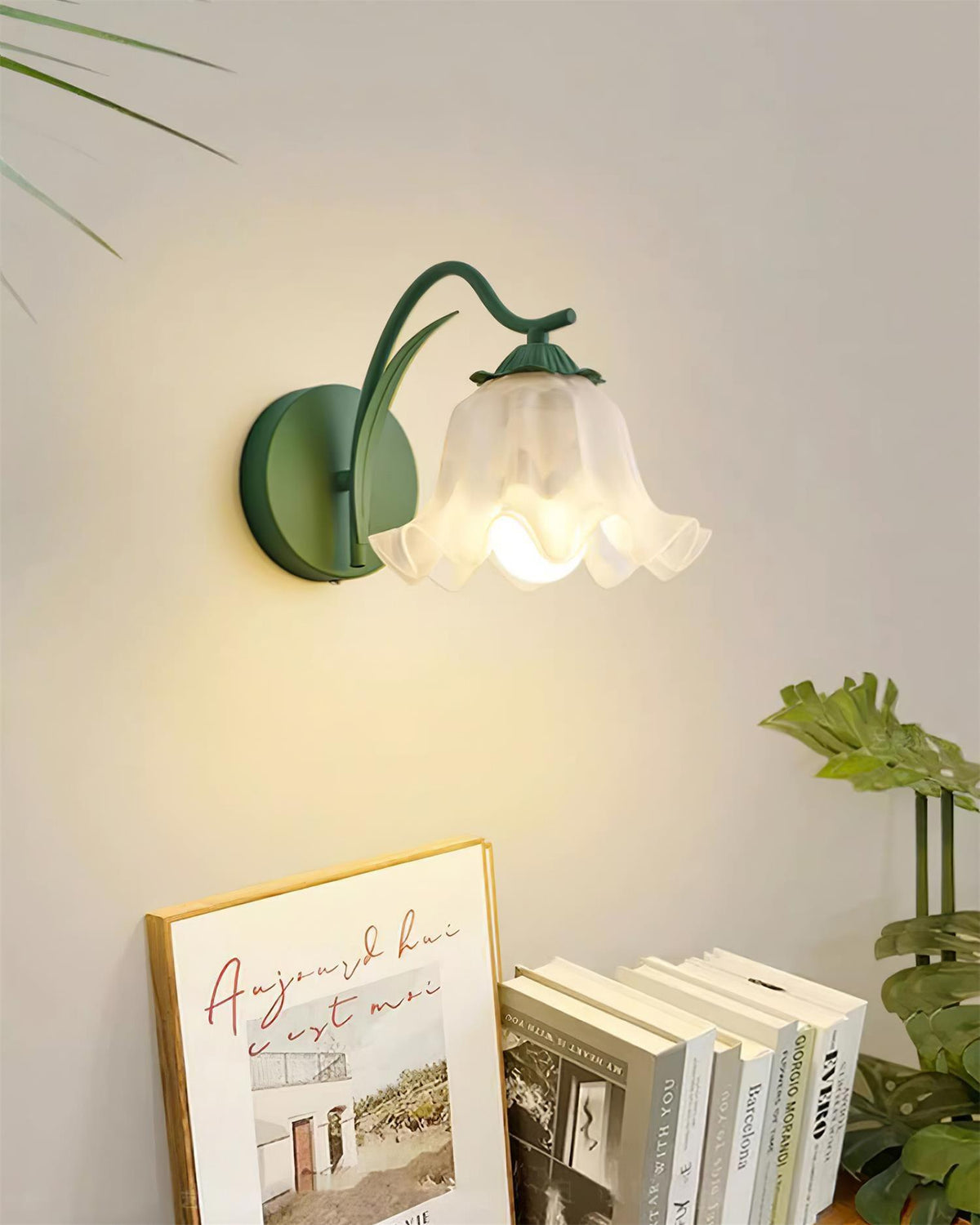 Lily Wall Lamp Botanical Whimsy Green Stem