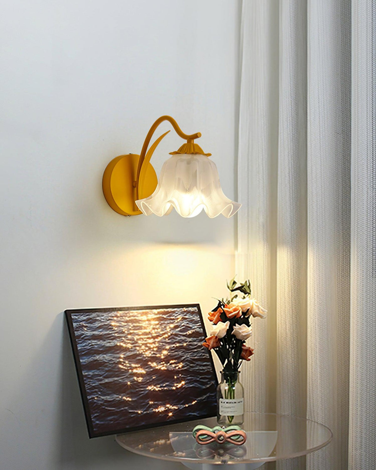 Lily Wall Lamp Botanical Whimsy Green Stem