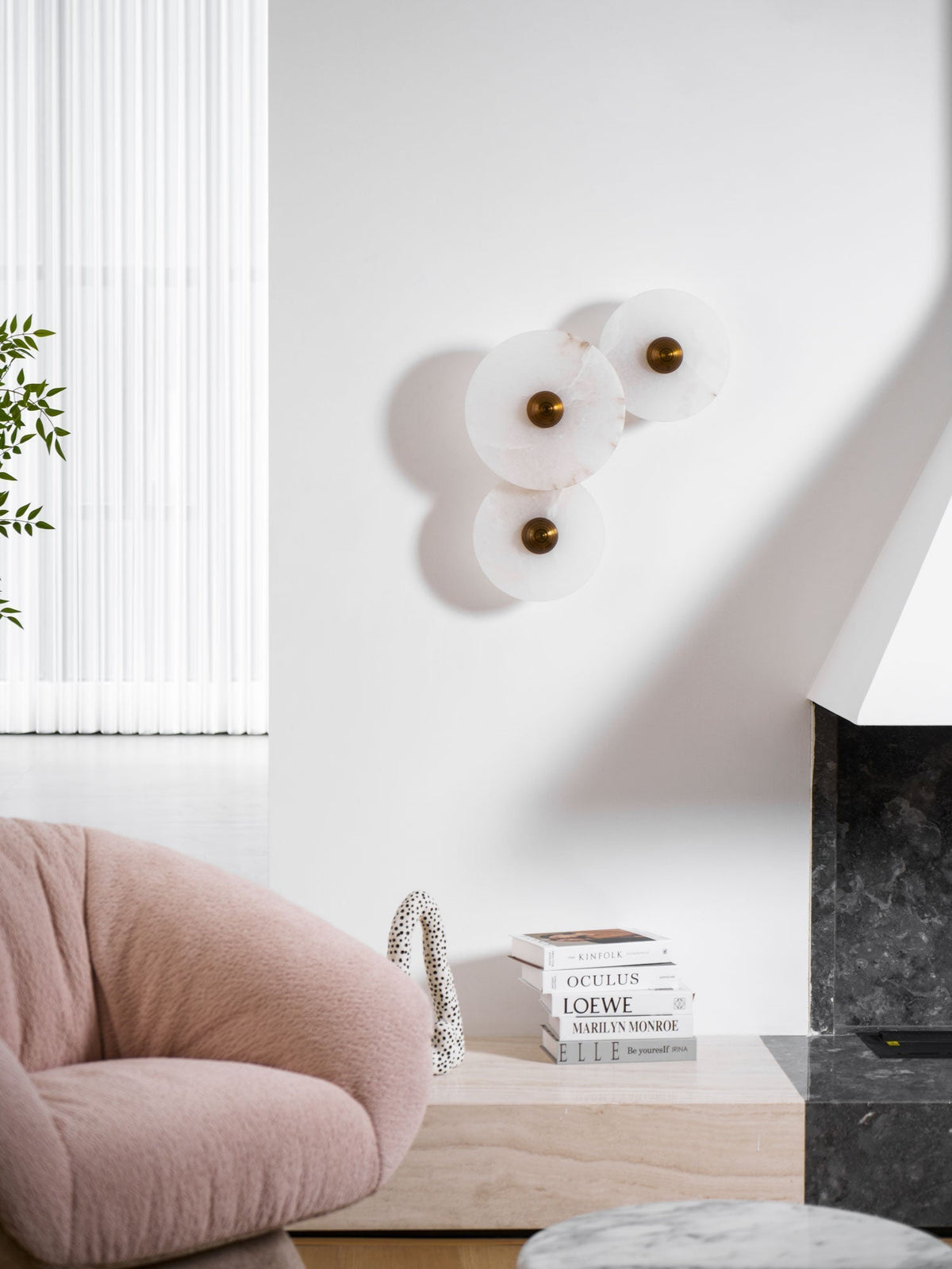 Albireria Minimalist Alabaster Ceiling Light