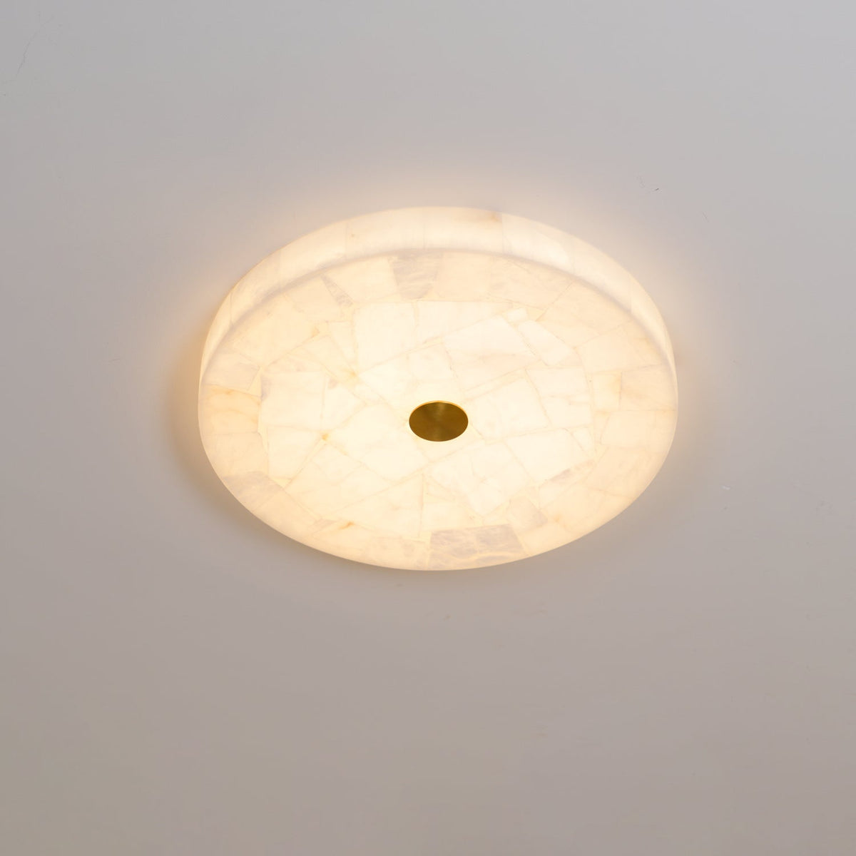 Norshire Round Alabaster Flush Mount Ceiling Light