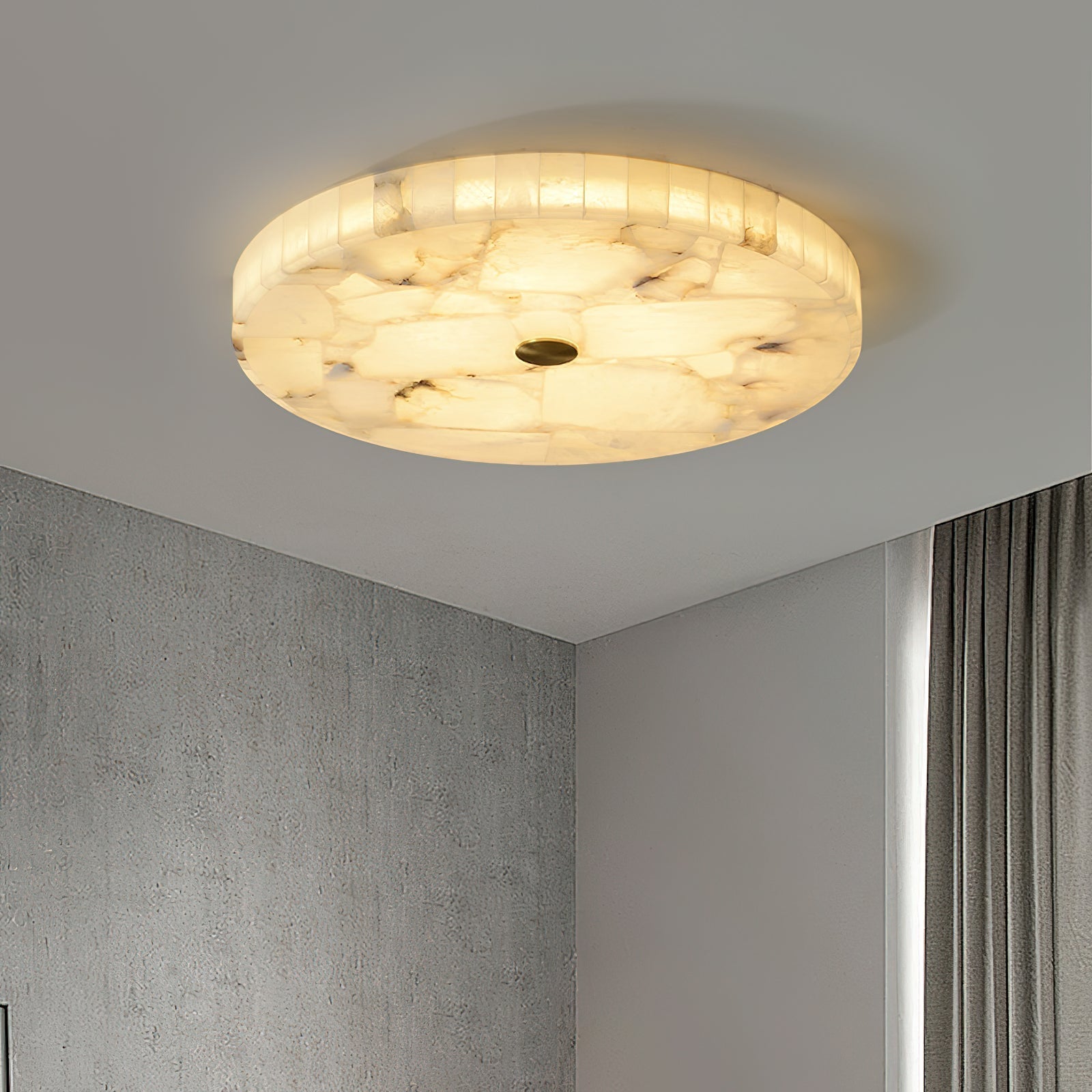 Vosilis Round Alabaster Ceiling Lamp