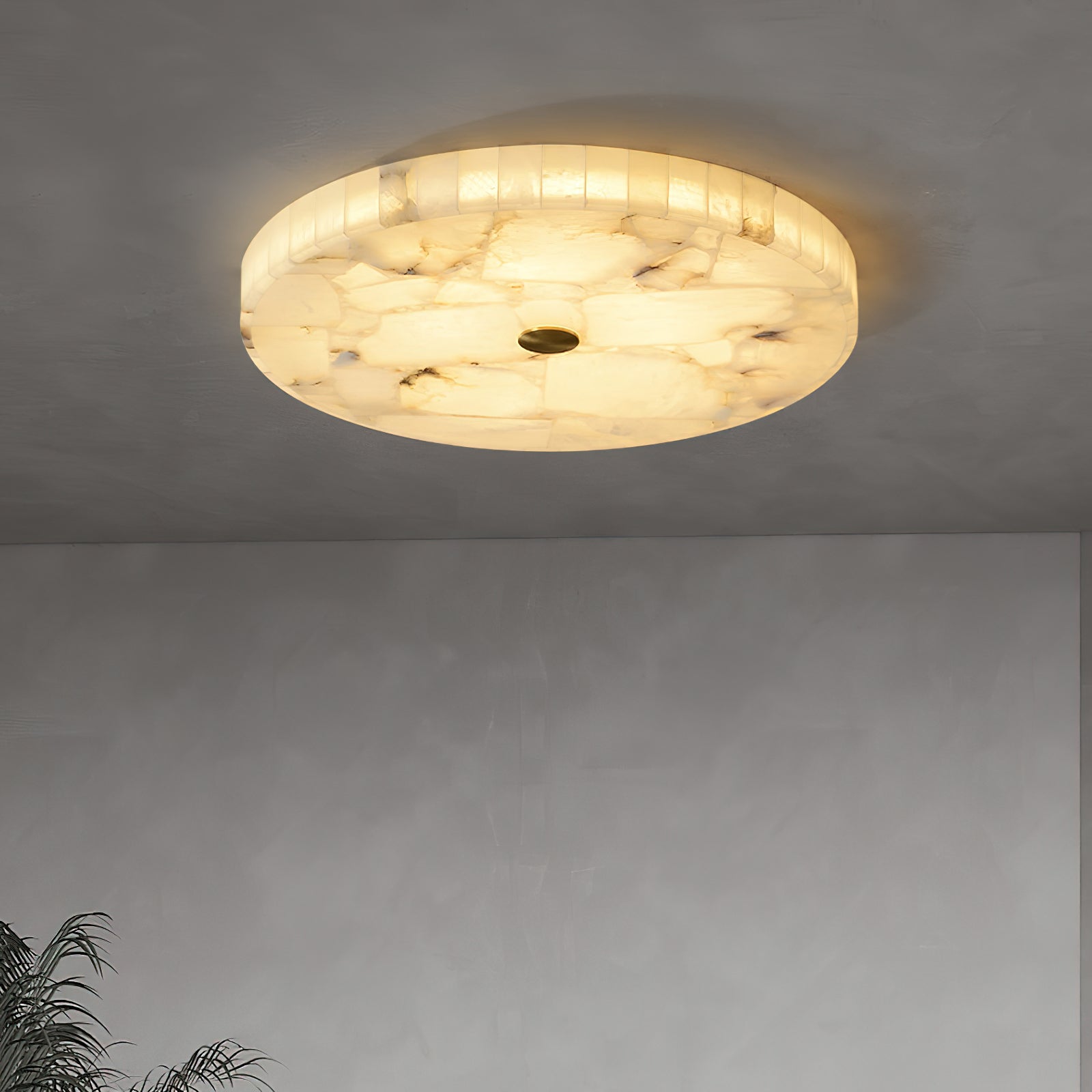 Vosilis Round Alabaster Ceiling Lamp