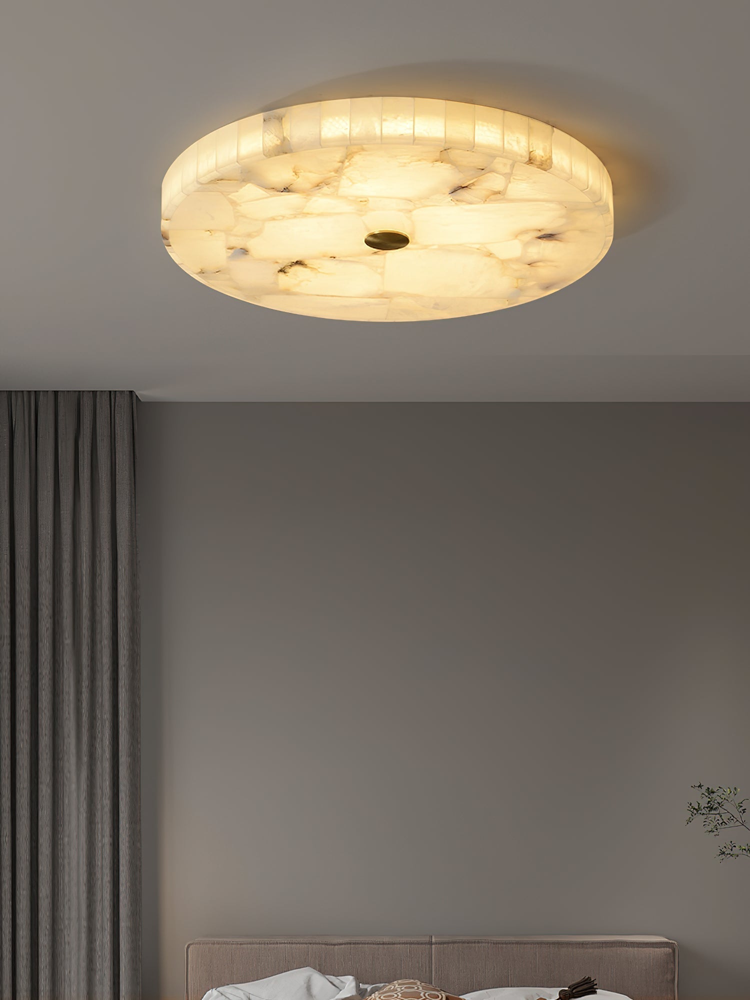 Vosilis Round Alabaster Ceiling Lamp