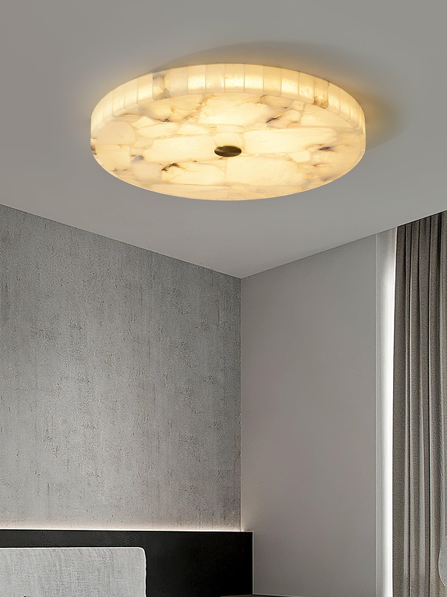 Vosilis Round Alabaster Ceiling Lamp