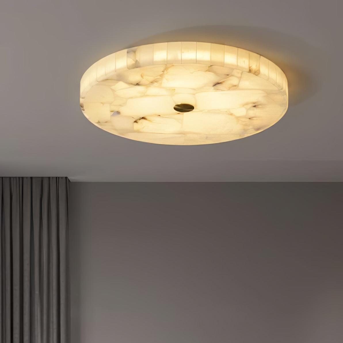 Norshire Round Alabaster Flush Mount Ceiling Light