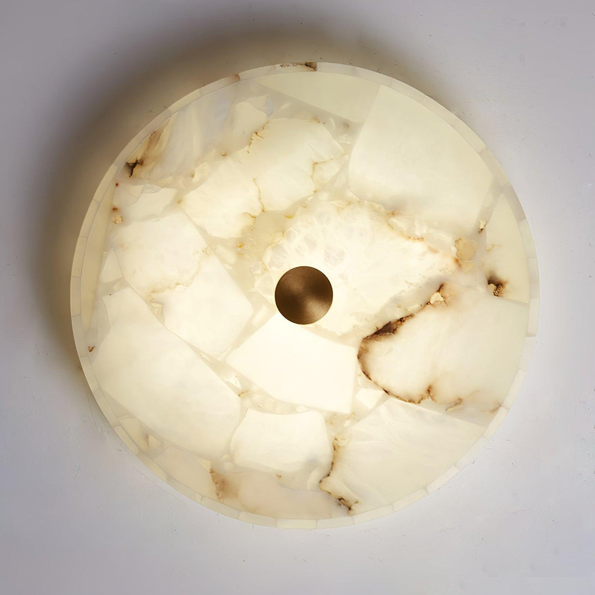 Norshire Round Alabaster Flush Mount Ceiling Light