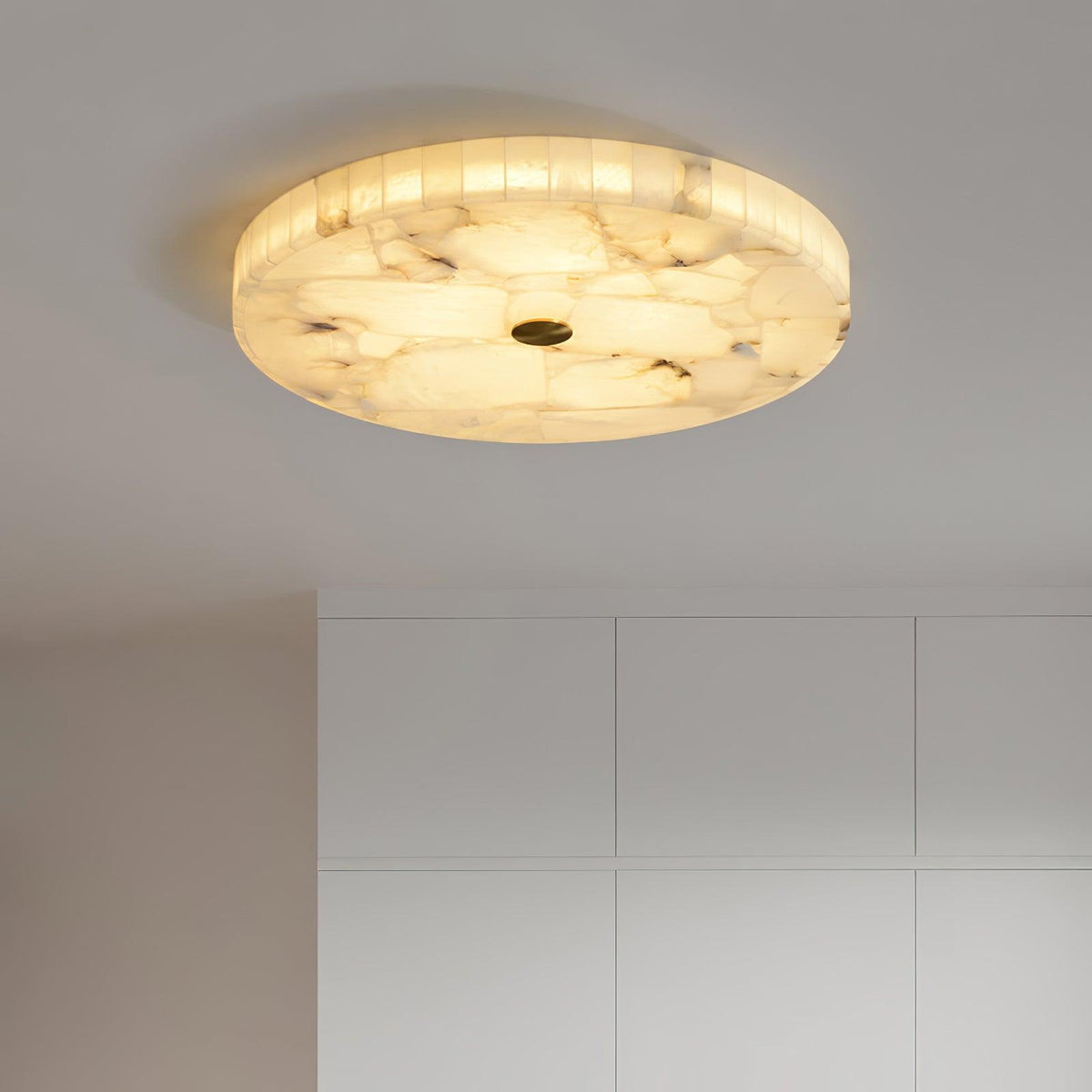 Ciphayra Round Mosaic  Alabaster Ceiling Light