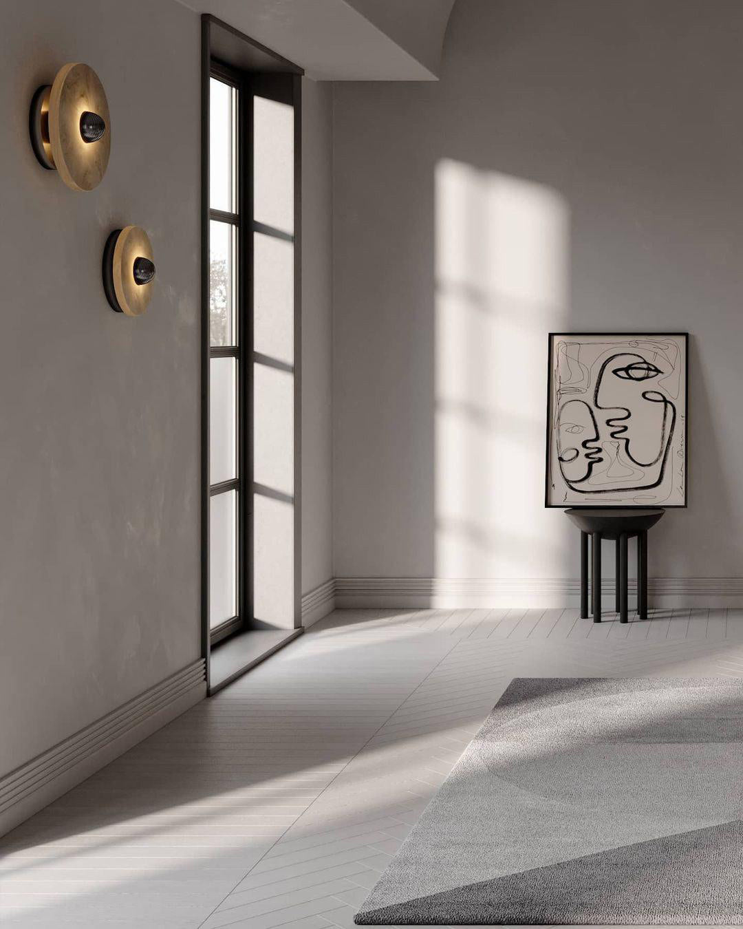 Apollo Round Alabaster Wall Lamp