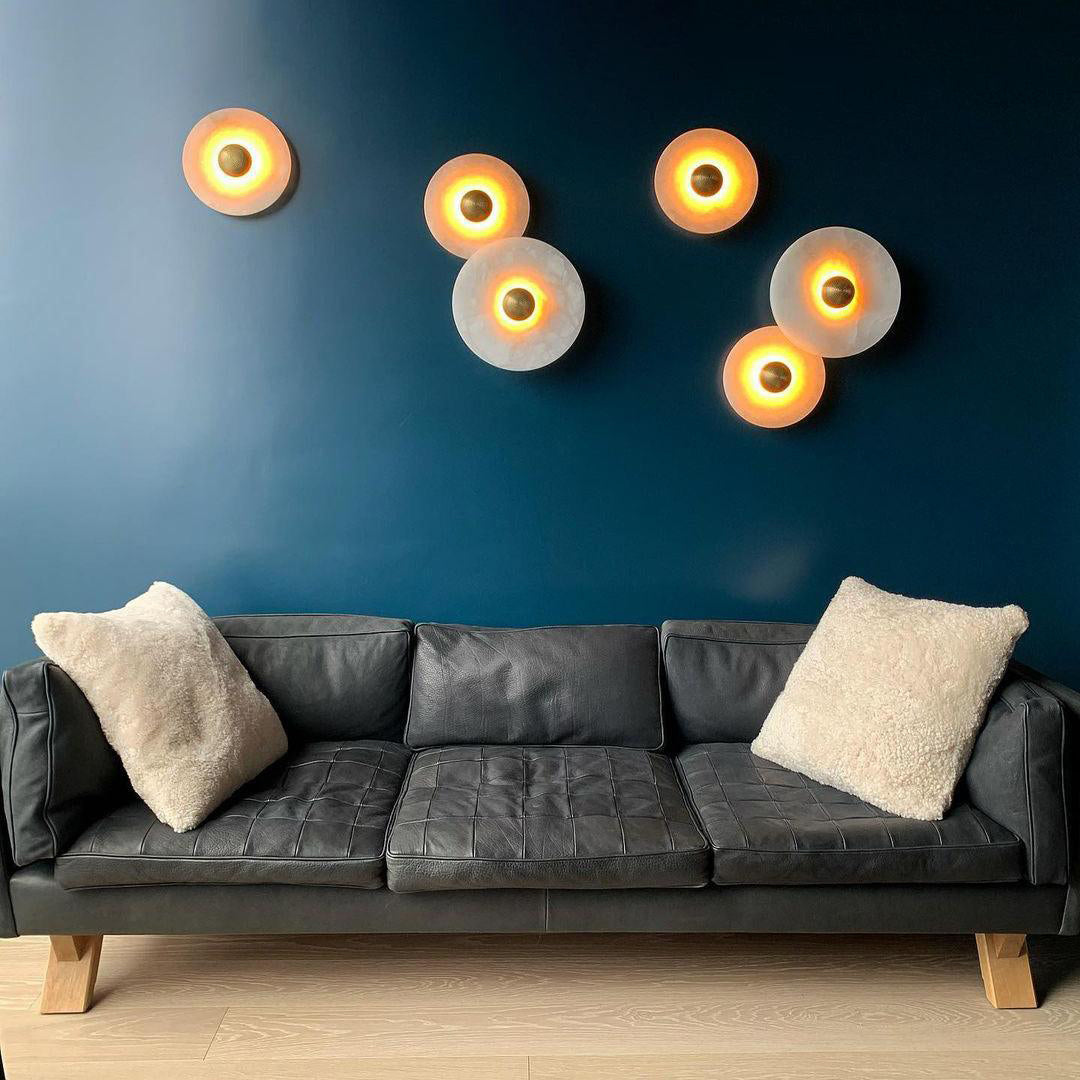 Apollo Round Alabaster Wall Lamp