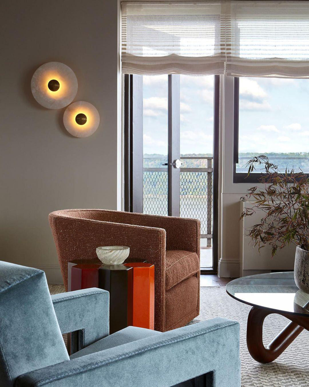 Apollo Round Alabaster Wall Lamp