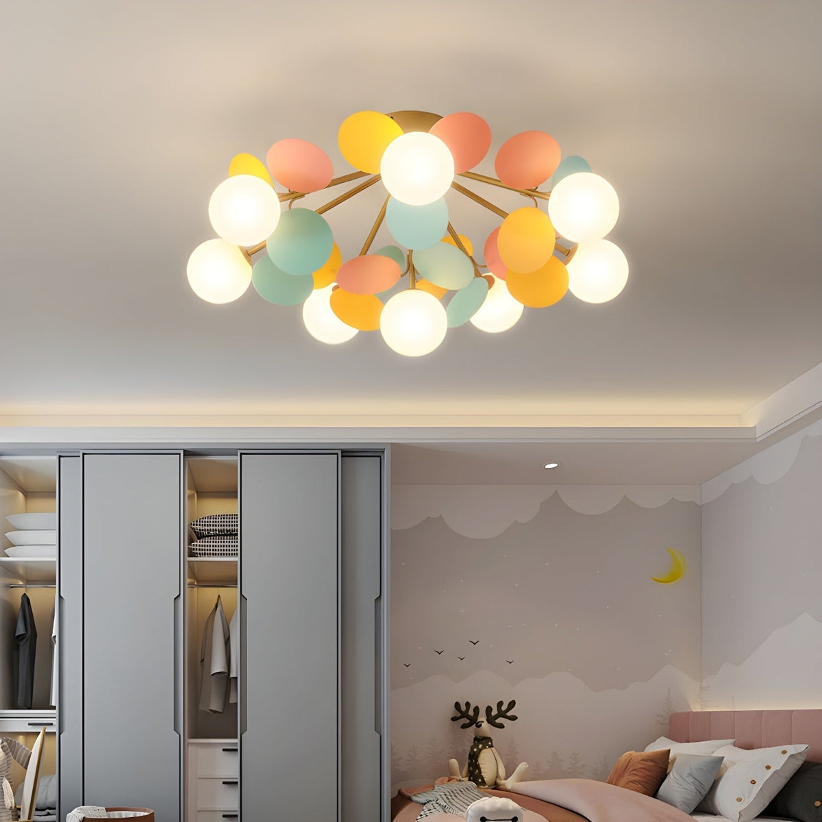 Renanina Ceiling Lamp Round Macaron with Pastel Colors
