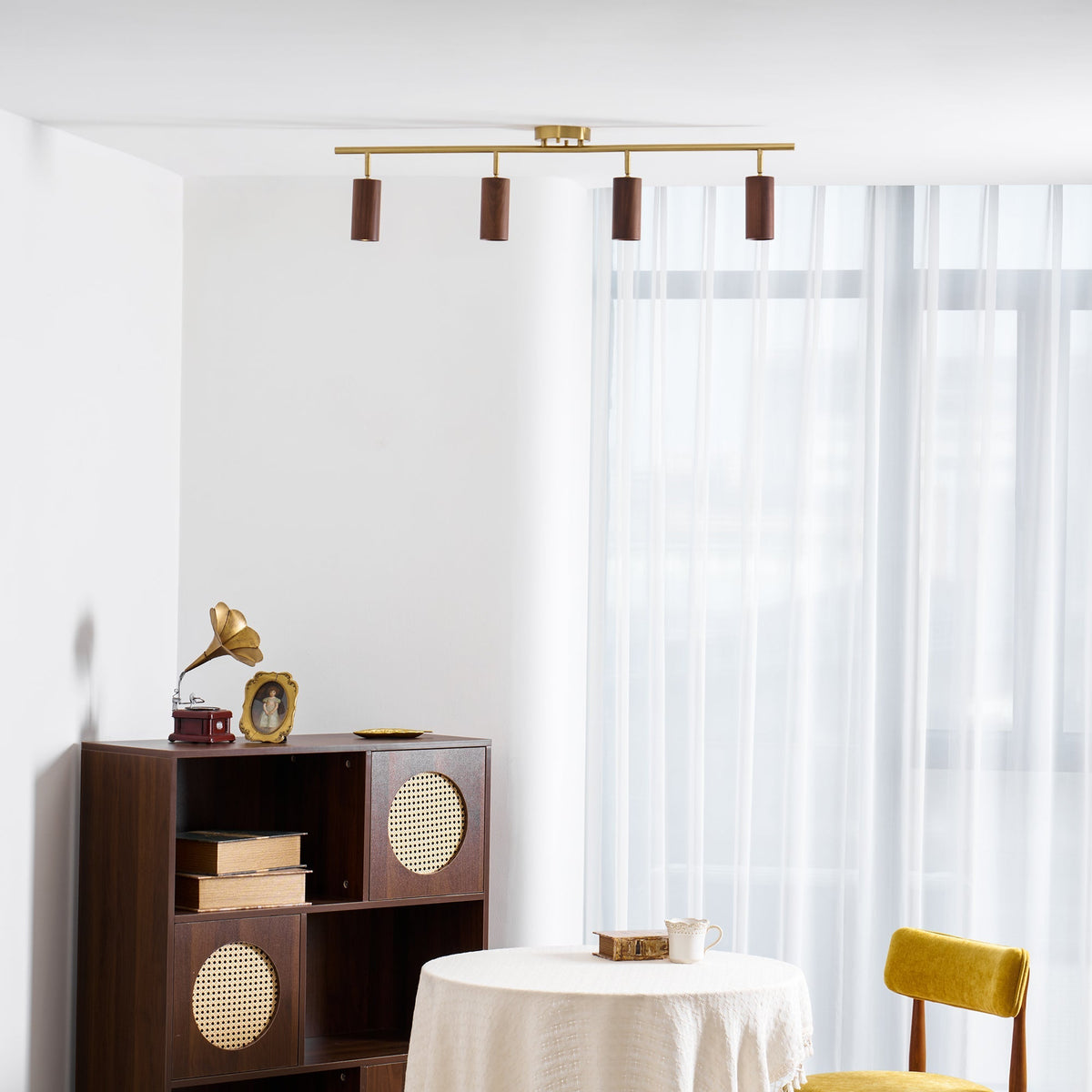 Caspwell Wood Flush Mount Ceiling Light