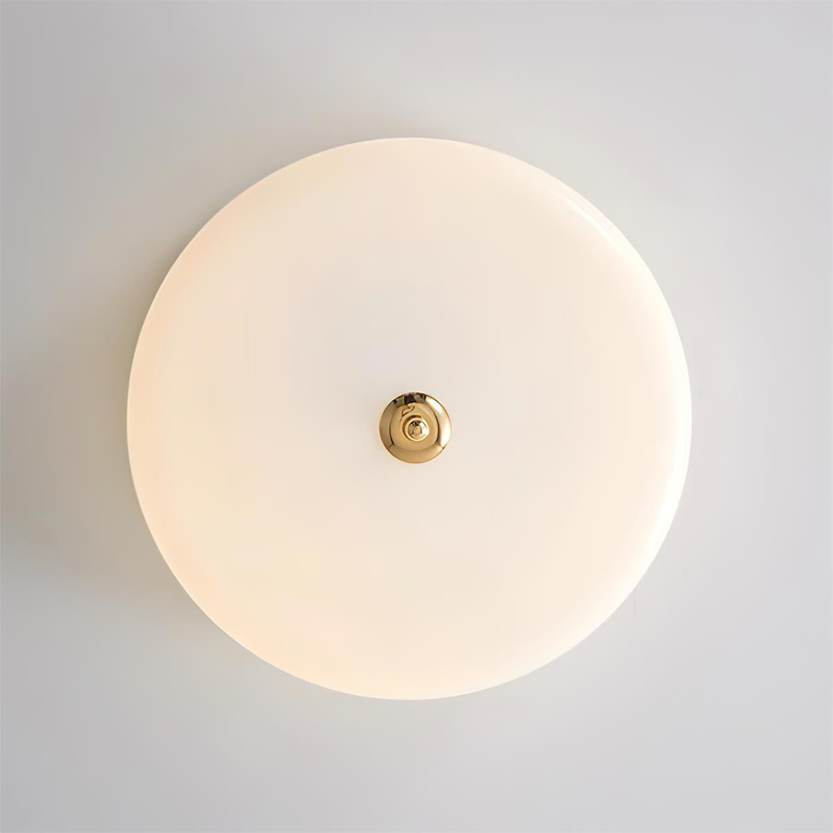 Cora Ceiling Light Double-Layer Glass Disc Walnut Minimalist