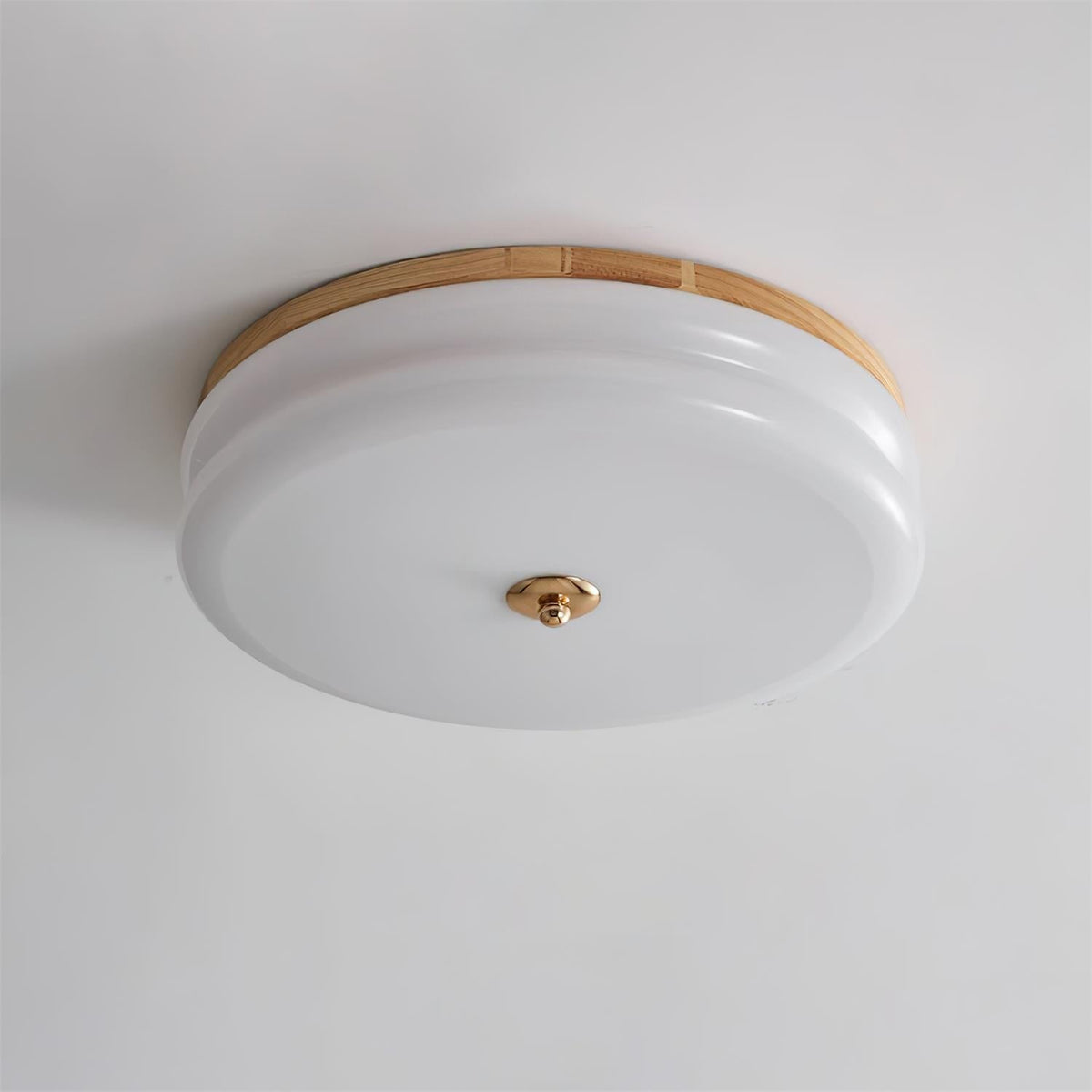 Cora Ceiling Light Double-Layer Glass Disc Walnut Minimalist