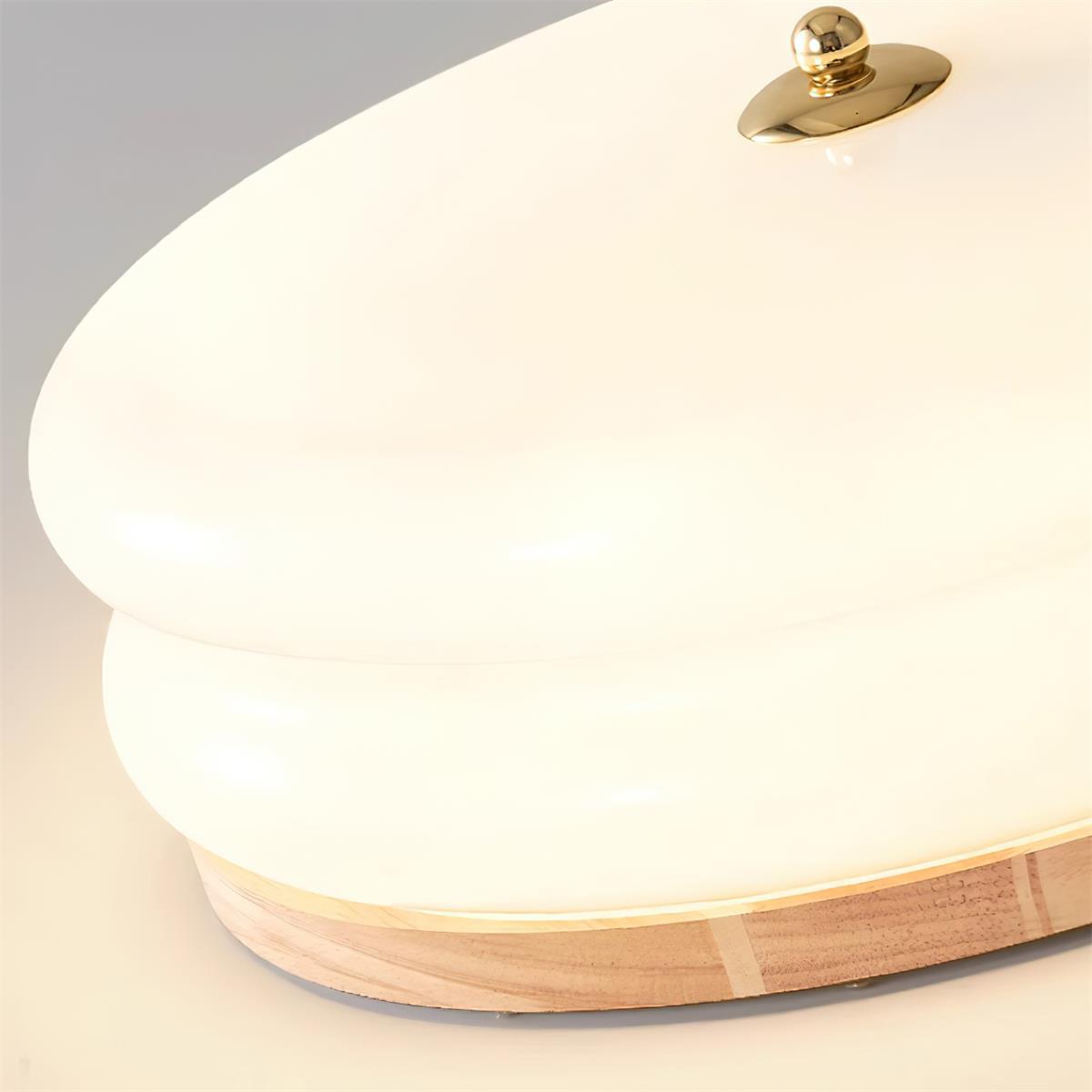 Cora Ceiling Light Double-Layer Glass Disc Walnut Minimalist