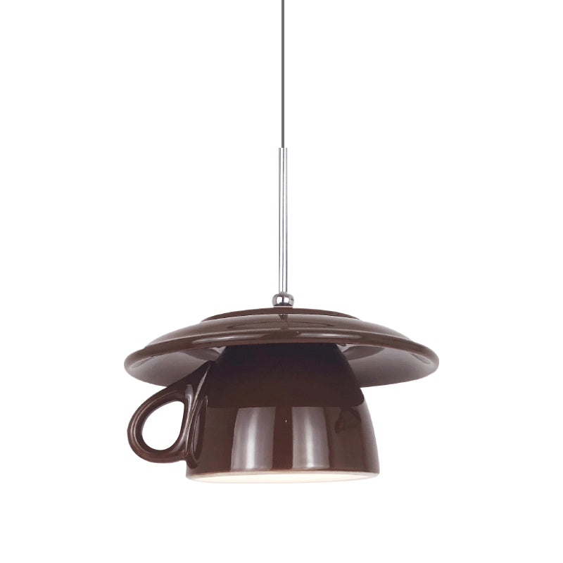 Tidinone Modern Cup Ceramic LED Pendant Light Bedroom